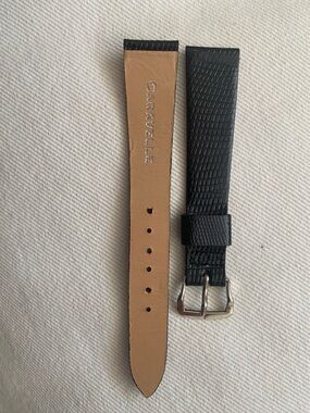 Caravelle Black Textured Leather Watch Strap